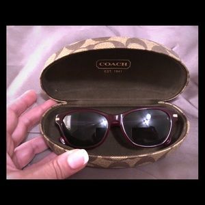Gorgeous red, Coach sunglasses. $18